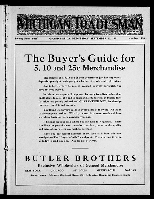 Michigan tradesman. Vol. 29 no. 1460 (1911 September 13)