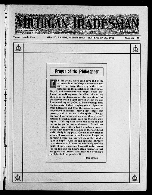 Michigan tradesman. Vol. 29 no. 1461 (1911 September 20)