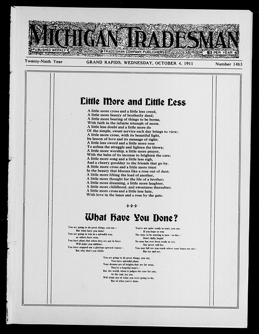 Michigan tradesman. Vol. 29 no. 1463 (1911 October 4)