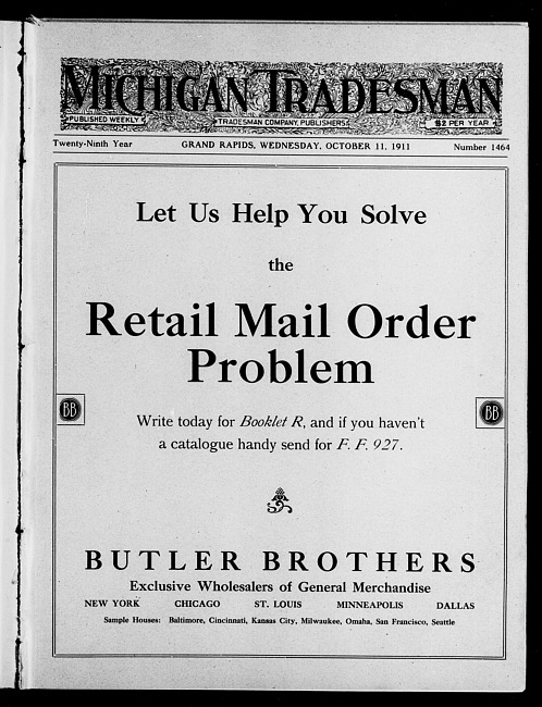 Michigan tradesman. Vol. 29 no. 1464 (1911 October 11)