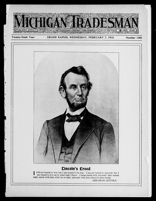 Michigan tradesman. Vol. 29 no. 1481 (1912 February 7)