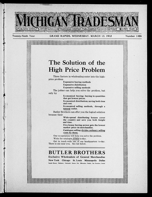 Michigan tradesman. Vol. 29 no. 1486 (1912 March 13)