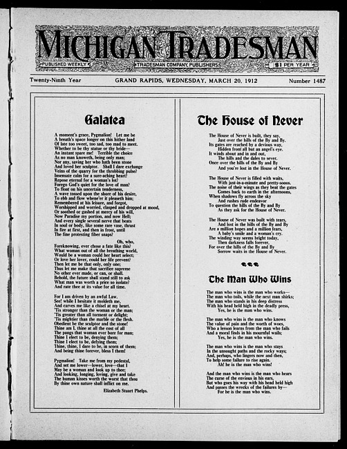 Michigan tradesman. Vol. 29 no. 1487 (1912 March 20)