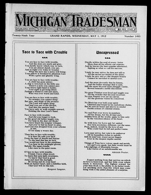 Michigan tradesman. Vol. 29 no. 1493 (1912 May 1)