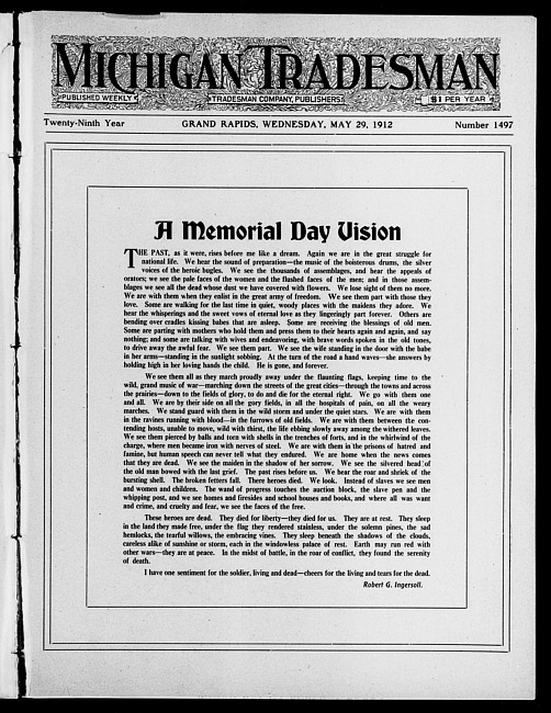 Michigan tradesman. Vol. 29 no. 1497 (1912 May 29)