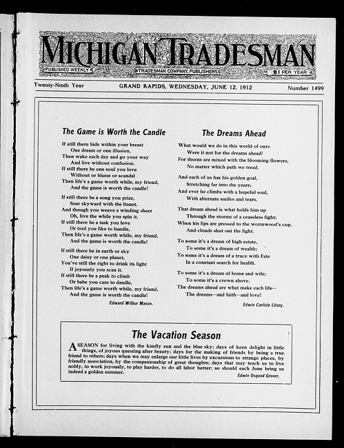 Michigan tradesman. Vol. 29 no. 1499 (1912 June 12)