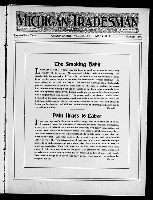 Michigan tradesman. Vol. 29 no. 1500 (1912 June 19)