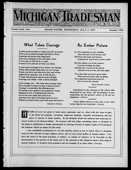 Michigan tradesman. Vol. 29 no. 1502 (1912 July 3)