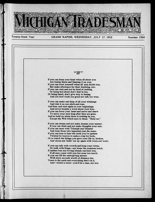 Michigan tradesman. Vol. 29 no. 1504 (1912 July 17)