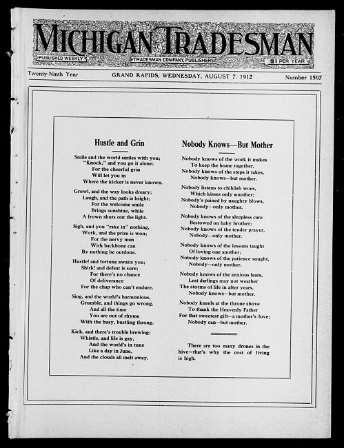 Michigan tradesman. Vol. 29 no. 1507 (1912 August 7)