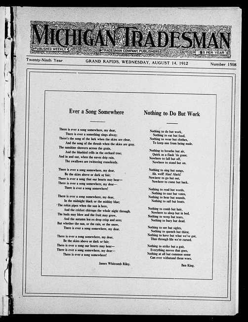 Michigan tradesman. Vol. 29 no. 1508 (1912 August 14)