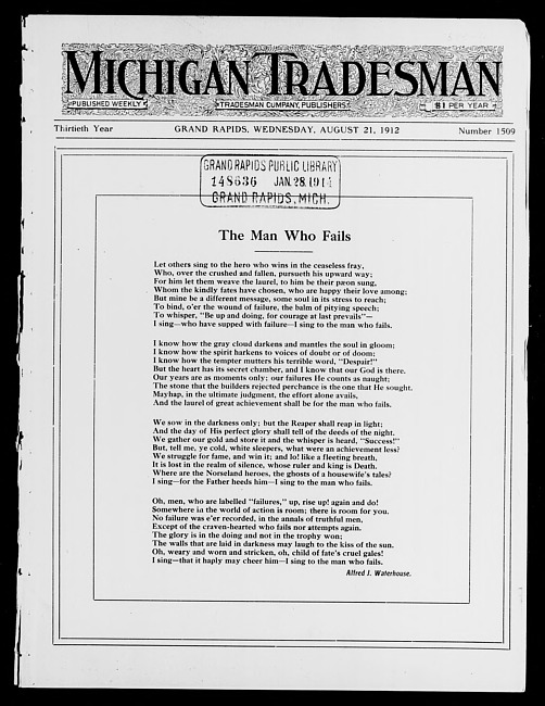 Michigan tradesman. Vol. 30 no. 1509 (1912 August 21)