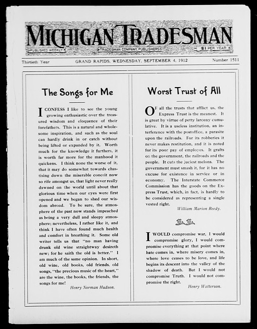 Michigan tradesman. Vol. 30 no. 1511 (1912 September 4)