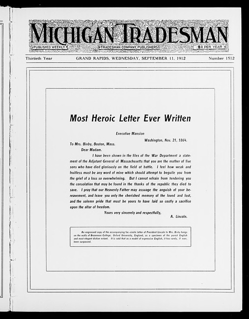 Michigan tradesman. Vol. 30 no. 1512 (1912 September 11)