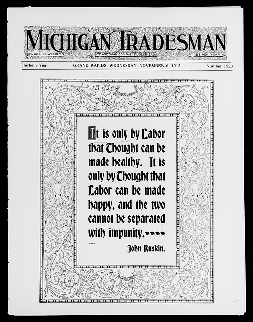 Michigan tradesman. Vol. 30 no. 1520 (1912 November 6)