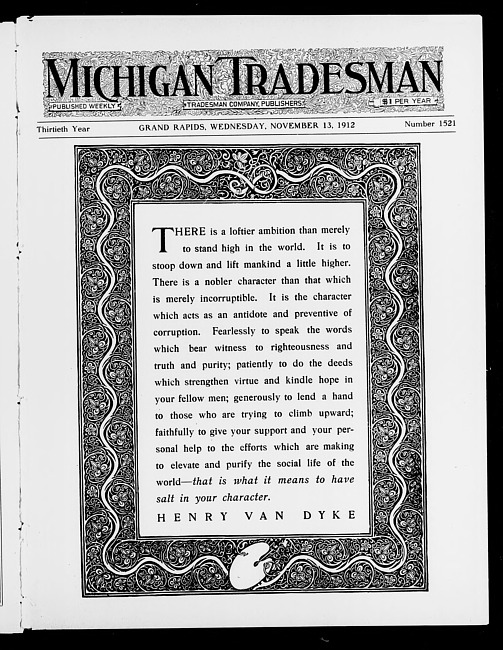 Michigan tradesman. Vol. 30 no. 1521 (1912 November 13)