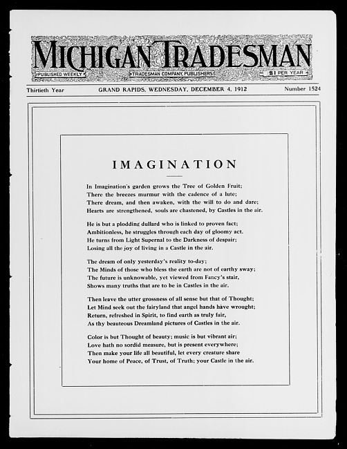 Michigan tradesman. Vol. 30 no. 1524 (1912 December 4)