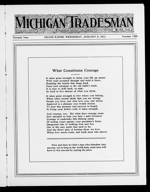 Michigan tradesman. Vol. 30 no. 1529 (1913 January 8)