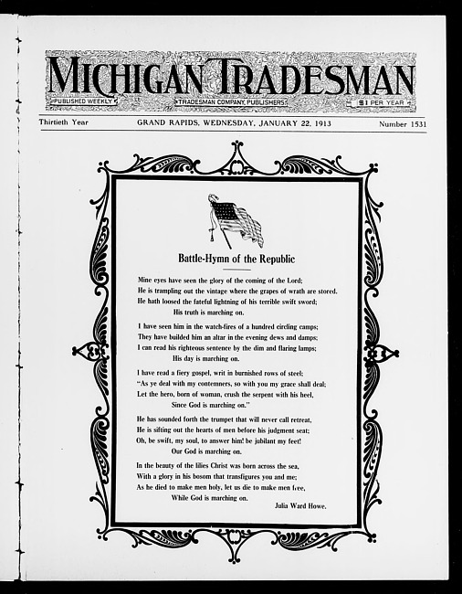 Michigan tradesman. Vol. 30 no. 1531 (1913 January 22)