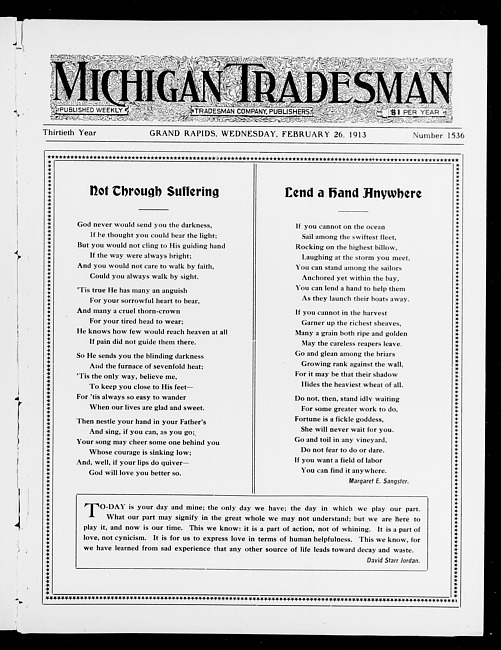 Michigan tradesman. Vol. 30 no. 1536 (1913 February 26)