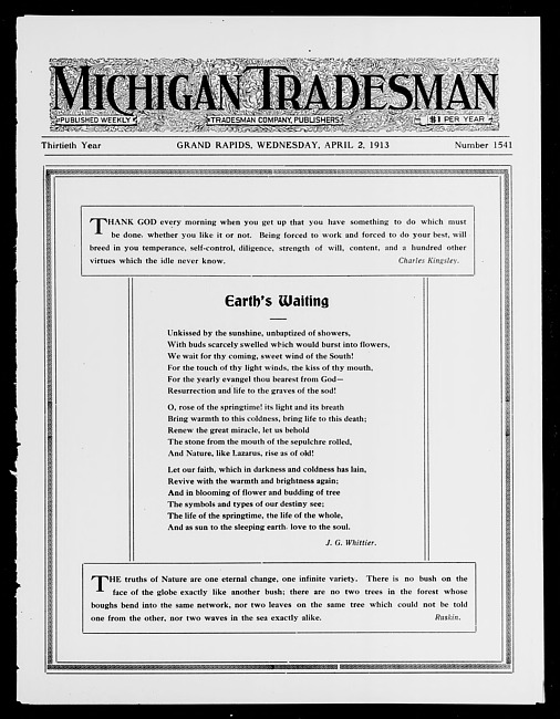 Michigan tradesman. Vol. 30 no. 1541 (1913 April 2)