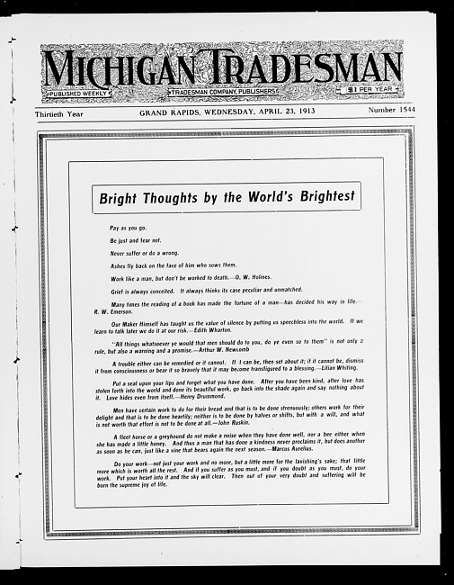 Michigan tradesman. Vol. 30 no. 1544 (1913 April 23)