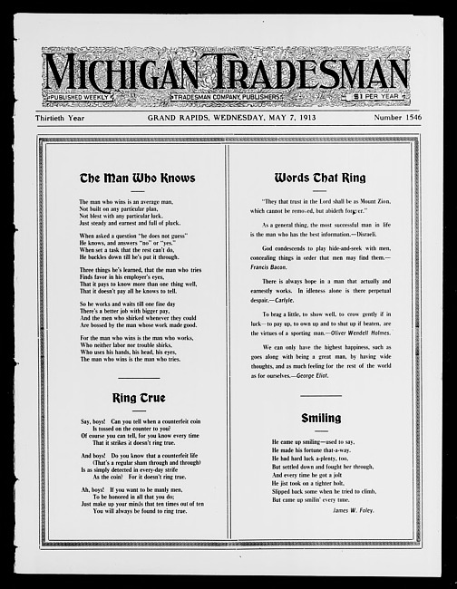 Michigan tradesman. Vol. 30 no. 1546 (1913 May 7)