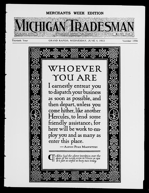 Michigan tradesman. Vol. 30 no. 1550 (1913 June 4)