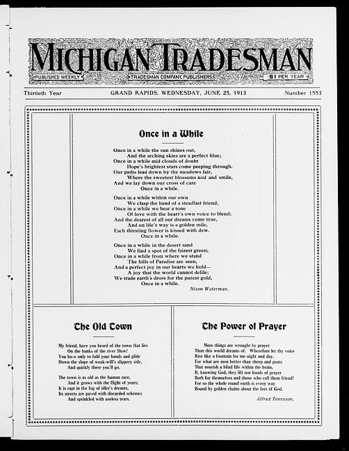 Michigan tradesman. Vol. 30 no. 1553 (1913 June 25)