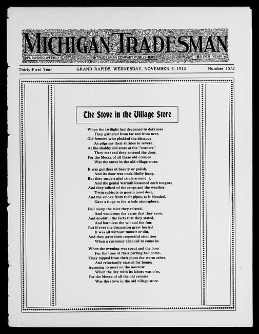 Michigan tradesman. Vol. 31 no. 1572 (1913 November 5)