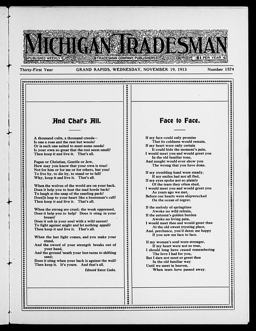 Michigan tradesman. Vol. 31 no. 1574 (1913 November 19)