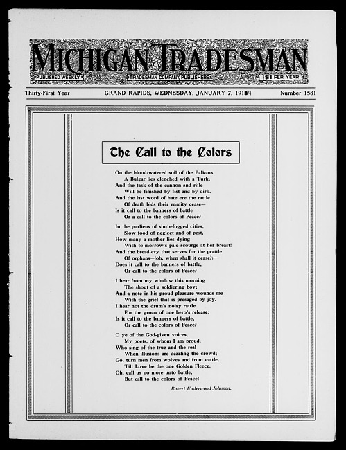 Michigan tradesman. Vol. 31 no. 1581 (1914 January 7)