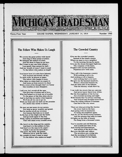 Michigan tradesman. Vol. 31 no. 1582 (1914 January 14)