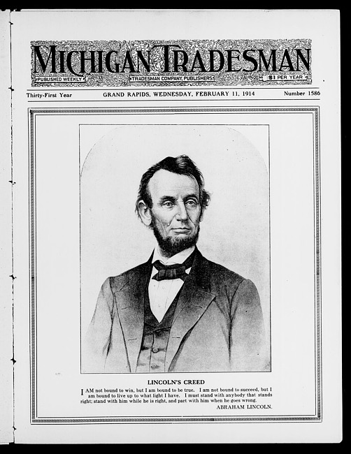 Michigan tradesman. Vol. 31 no. 1586 (1914 February 11)