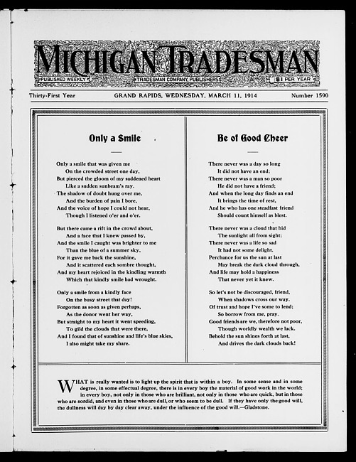 Michigan tradesman. Vol. 31 no. 1590 (1914 March 11)