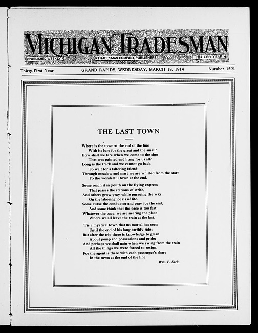 Michigan tradesman. Vol. 31 no. 1591 (1914 March 18)