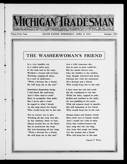 Michigan tradesman. Vol. 31 no. 1594 (1914 April 8)