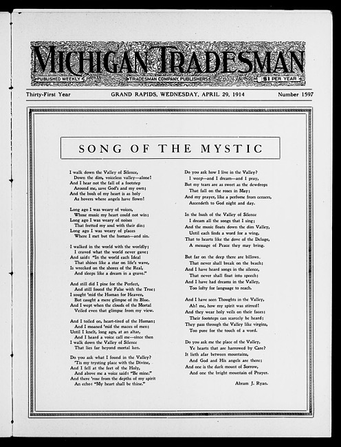 Michigan tradesman. Vol. 31 no. 1597 (1914 April 29)