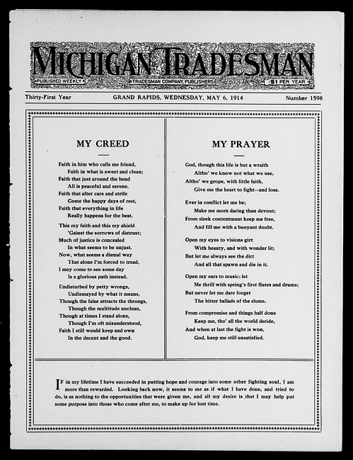 Michigan tradesman. Vol. 31 no. 1598 (1914 May 6)