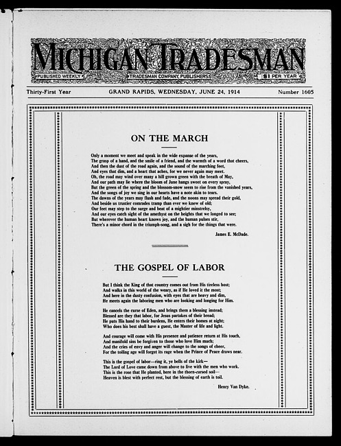 Michigan tradesman. Vol. 31 no. 1605 (1914 June 24)