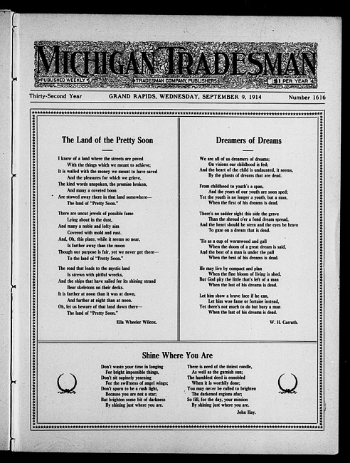 Michigan tradesman. Vol. 32 no. 1616 (1914 September 9)