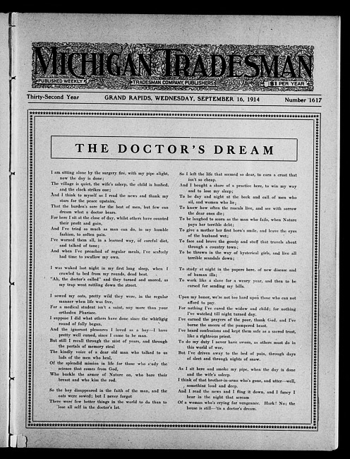 Michigan tradesman. Vol. 32 no. 1617 (1914 September 16)