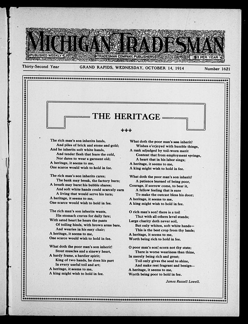 Michigan tradesman. Vol. 32 no. 1621 (1914 October 14)