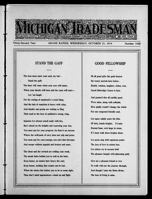 Michigan tradesman. Vol. 32 no. 1622 (1914 October 21)