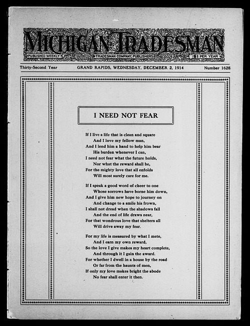 Michigan tradesman. Vol. 32 no. 1628 (1914 December 2)