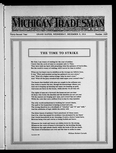 Michigan tradesman. Vol. 32 no. 1629 (1914 December 9)