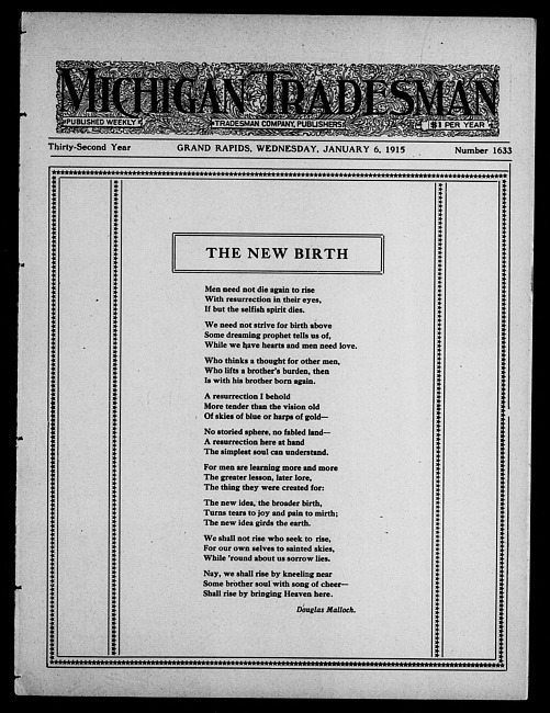 Michigan tradesman. Vol. 32 no. 1633 (1915 January 6)