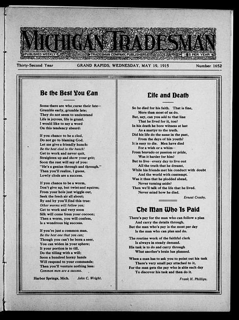 Michigan tradesman. Vol. 32 no. 1652 (1915 May 19)
