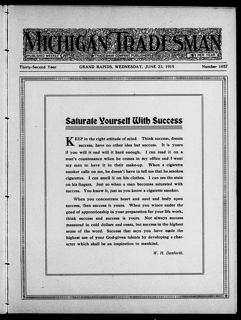 Michigan tradesman. Vol. 32 no. 1657 (1915 June 23)
