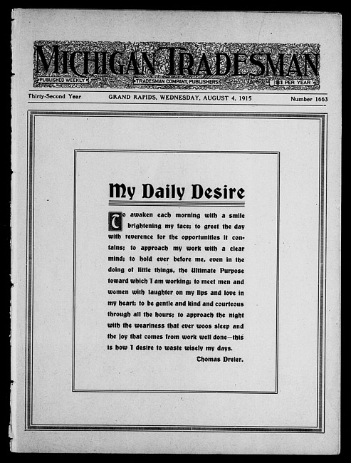 Michigan tradesman. Vol. 32 no. 1663 (1915 August 4)